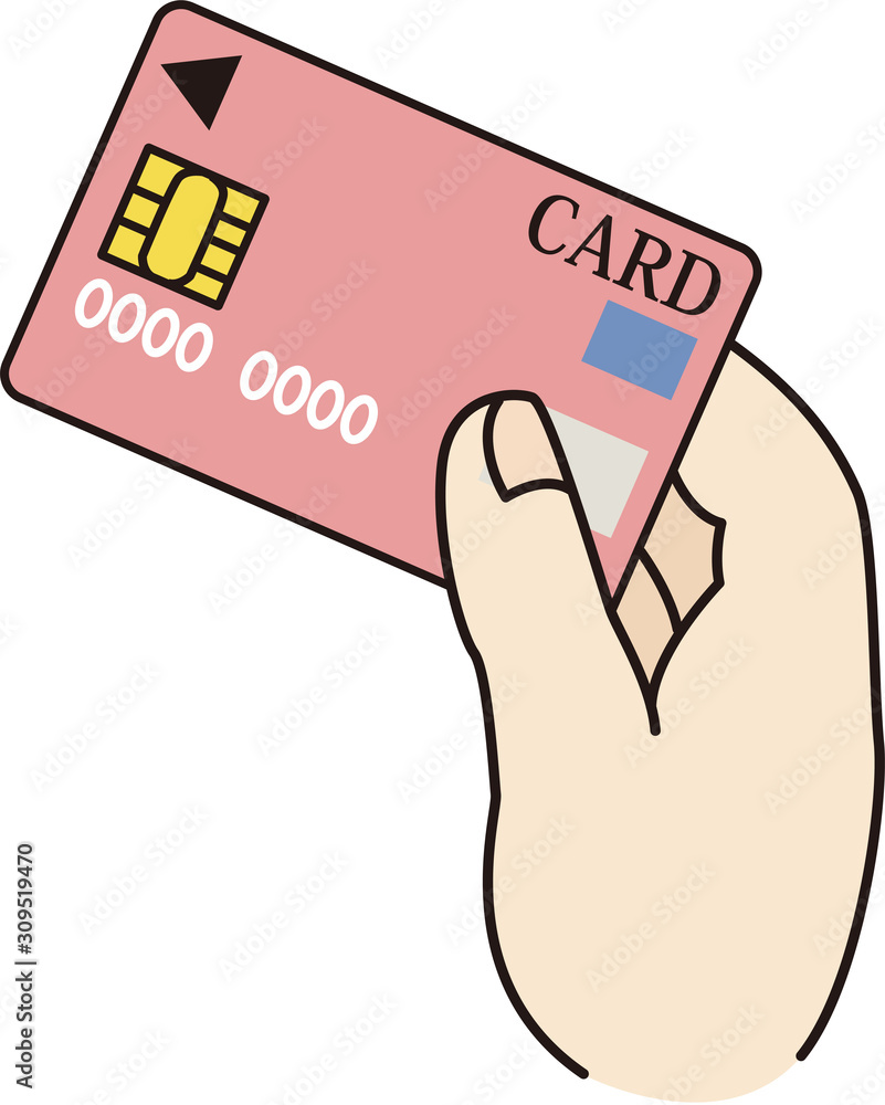 クレジットカード 電子マネー キャッシュレス 持つ 手 シンプル 可愛い イメージ ポイント 決済 Stock Vektorgrafik Adobe Stock