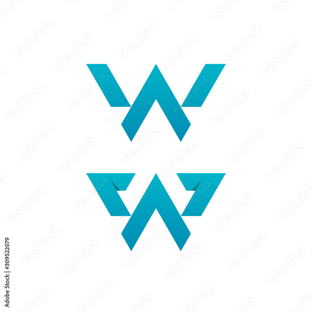 Letters W cutout logo templates Letters W cutout logo templates