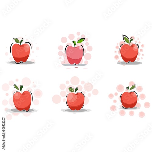 cartoon apple fruits design vector collection