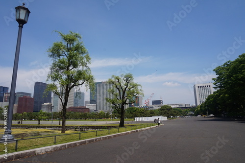 City road with background city