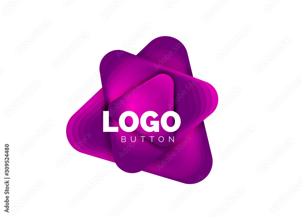 Play, arrow or download button icon, minimal design business logo template. 3d geometric bold in relief style with color blend steps effect. Vector Illustration For Wallpaper, Banner, Background, Card Play, arrow or download button icon, minimal design business logo template. 3d geometric bold in relief style with color blend steps effect. Vector Illustration For Wallpaper, Banner, Background, Card