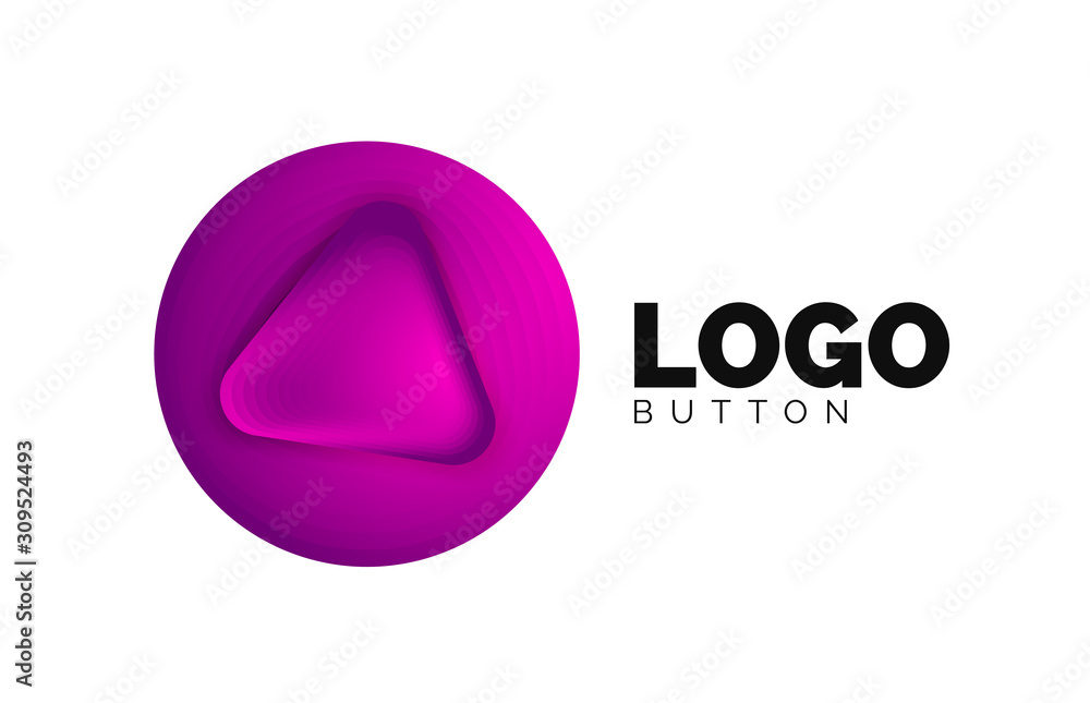 Play, arrow or download button icon, minimal design business logo template. 3d geometric bold in relief style with color blend steps effect. Vector Illustration For Wallpaper, Banner, Background, Card Play, arrow or download button icon, minimal design business logo template. 3d geometric bold in relief style with color blend steps effect. Vector Illustration For Wallpaper, Banner, Background, Card