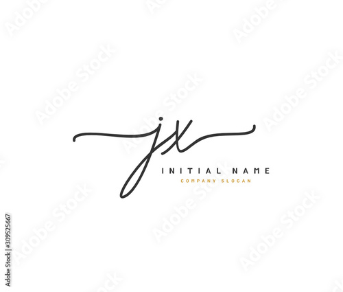 J X JX Beauty vector initial logo, handwriting logo of initial signature, wedding, fashion, jewerly, boutique, floral and botanical with creative template for any company or business. © FAAZT_Creative