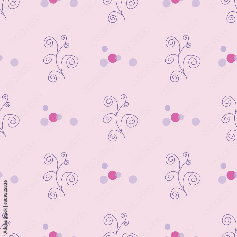 Sweet Pink swirls Hand Drawn Swirls and dots, repeat pattern Vector illustration surface pattern design Sweet Pink swirls Hand Drawn Swirls and dots, repeat pattern Vector illustration surface pattern design