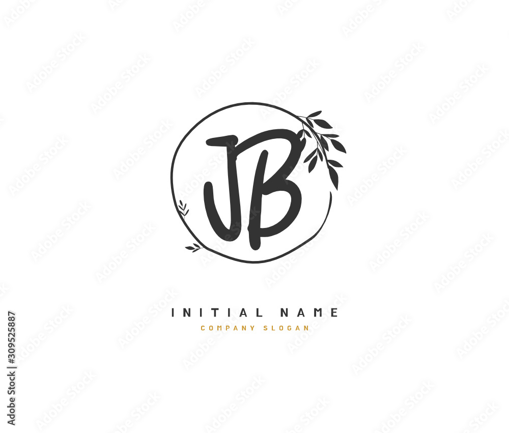 J B JB Beauty vector initial logo, handwriting logo of initial signature, wedding, fashion, jewerly, boutique, floral and botanical with creative template for any company or business. J B JB Beauty vector initial logo, handwriting logo of initial signature, wedding, fashion, jewerly, boutique, floral and botanical with creative template for any company or business.