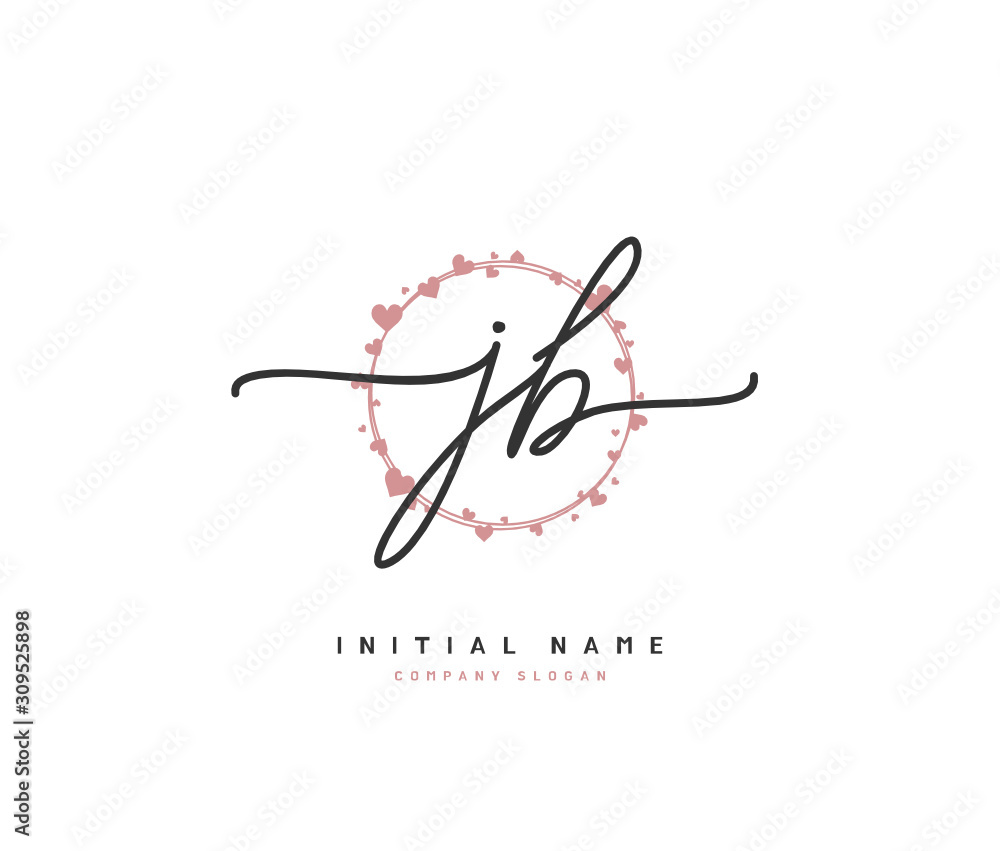 J B JB Beauty vector initial logo, handwriting logo of initial signature, wedding, fashion, jewerly, boutique, floral and botanical with creative template for any company or business. J B JB Beauty vector initial logo, handwriting logo of initial signature, wedding, fashion, jewerly, boutique, floral and botanical with creative template for any company or business.