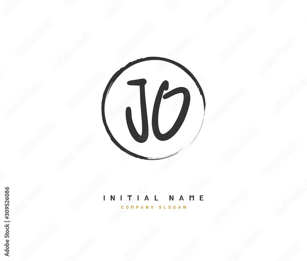 J O JO Beauty vector initial logo, handwriting logo of initial signature, wedding, fashion, jewerly, boutique, floral and botanical with creative template for any company or business.