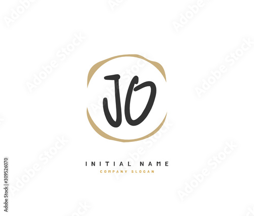 J O JO Beauty vector initial logo, handwriting logo of initial signature, wedding, fashion, jewerly, boutique, floral and botanical with creative template for any company or business.