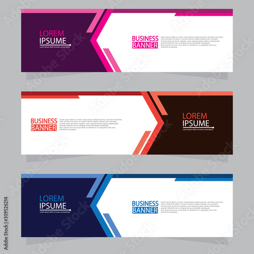 Vector abstract design web banner template.Abstract geometric web banner template on grey background.Modern banner.
