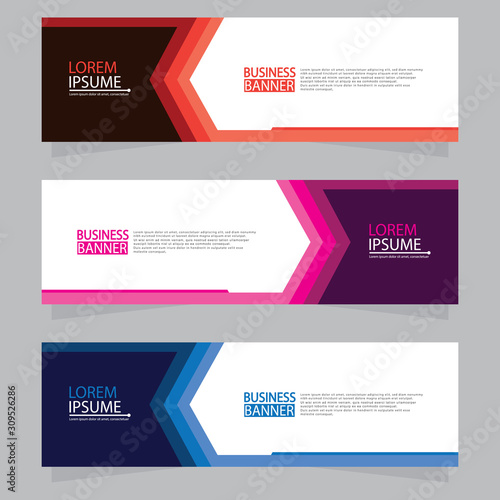 Vector abstract design web banner template.Abstract geometric web banner template on grey background.Modern banner.