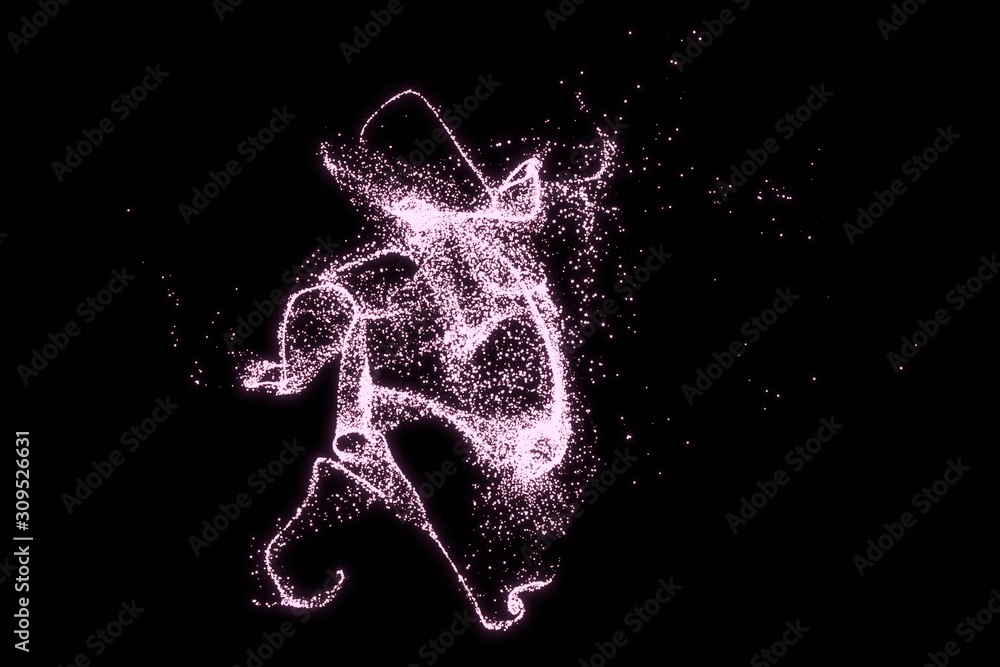 Abstract spiral glowing glitter sparkles on black background. Fantasy fractal color light with particles, sparkling waves texture. Digital art. 3D rendering. Abstract spiral glowing glitter sparkles on black background. Fantasy fractal color light with particles, sparkling waves texture. Digital art. 3D rendering.