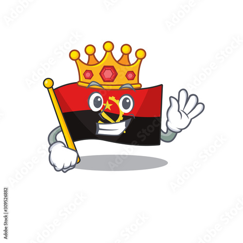 Flag angola Scroll A stylized of King on cartoon character design