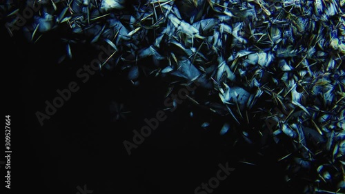 Crystallization. Microscopic Timelapse. Chemical Process photo