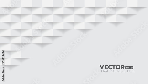 White abstract modern square texture background, 3d paper art style that looks creased design