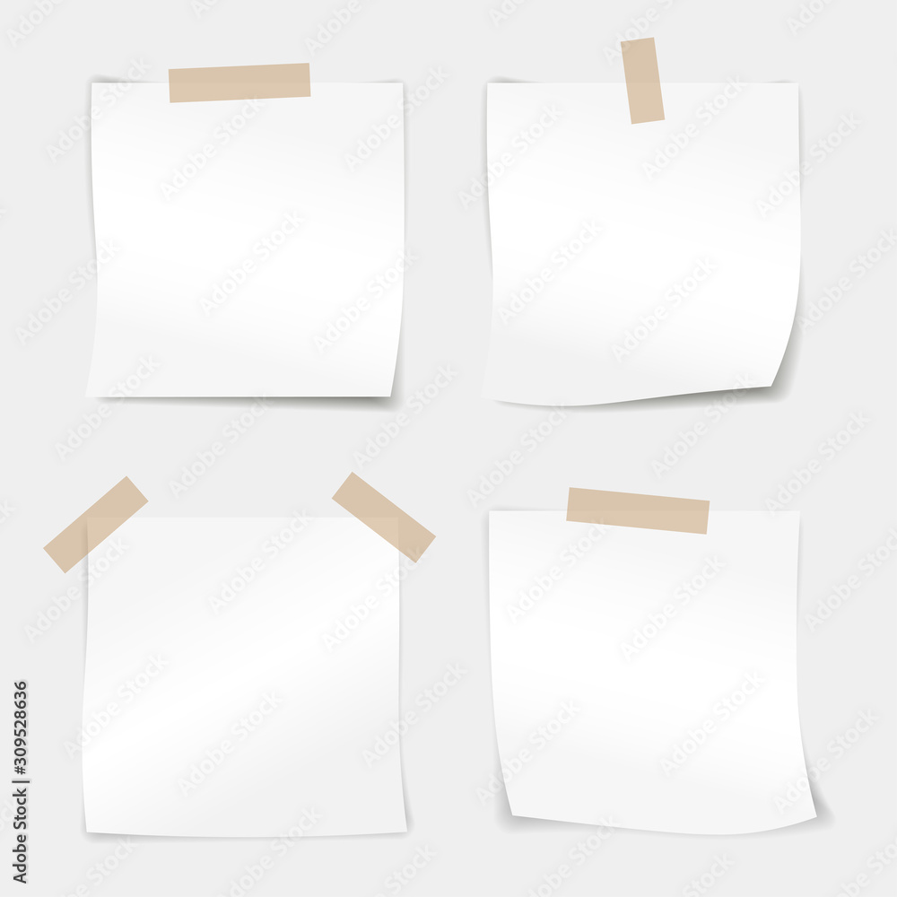 Collection of white note papers (vector) Collection of white note papers (vector)