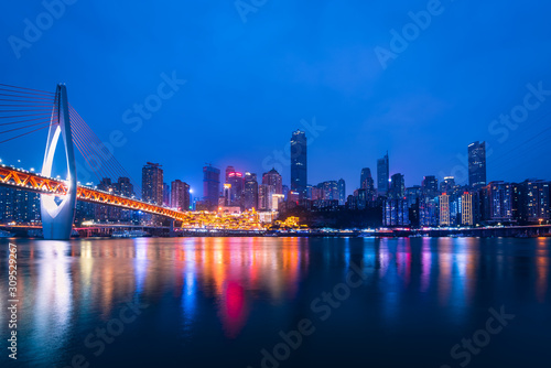 chong qing skyline at night