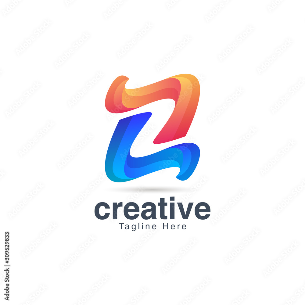 Abstract Negative Space Letter Z Logo Vector Template Abstract Negative Space Letter Z Logo Vector Template