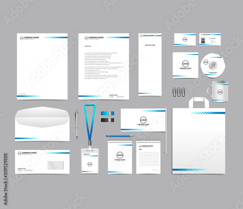 Corporate identity set branding template design kit. editable brand identity with abstract background color for Business Company and Finance Vector eps 10