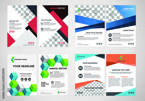 Business brochure and annual report cover design template pack