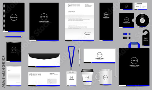 Corporate identity set branding template design kit. editable brand identity with abstract background color for Business Company and Finance Vector eps 10