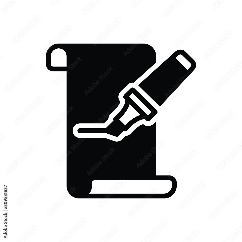 Black solid icon for highlighter Black solid icon for highlighter
