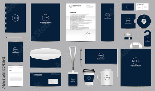 Blank Corporate identity set branding template design kit. editable brand identity with abstract background color for Business Company and Finance Vector eps 10