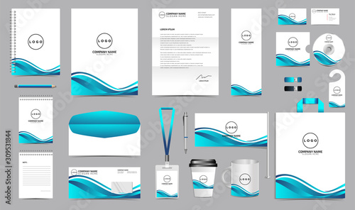 Corporate identity set branding template design kit. editable brand identity with abstract background color for Business Company and Finance Vector eps 10