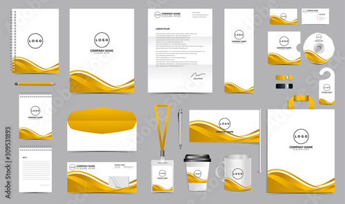 Corporate identity set branding template design kit. editable brand identity with abstract background color for Business Company and Finance Vector eps 10