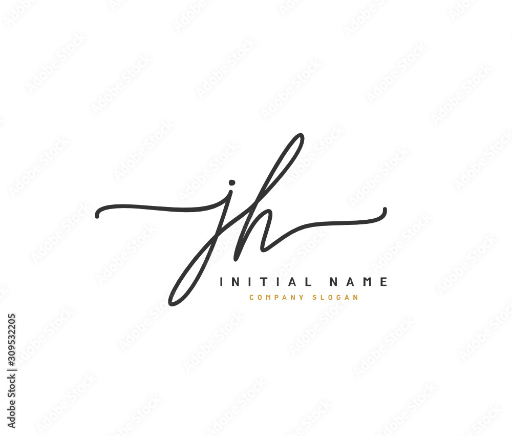 J H JH Beauty vector initial logo, handwriting logo of initial signature, wedding, fashion, jewerly, boutique, floral and botanical with creative template for any company or business. J H JH Beauty vector initial logo, handwriting logo of initial signature, wedding, fashion, jewerly, boutique, floral and botanical with creative template for any company or business.