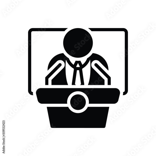 Black solid icon for democrat