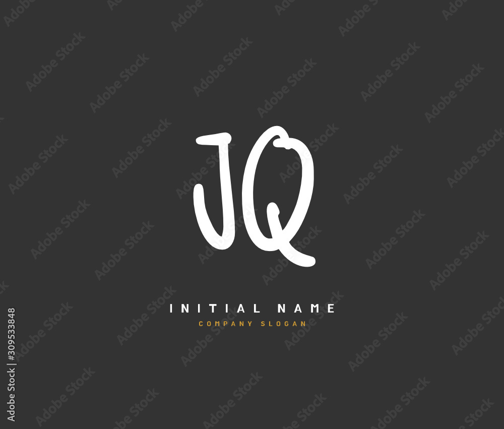 J Q JQ Beauty vector initial logo, handwriting logo of initial signature, wedding, fashion, jewerly, boutique, floral and botanical with creative template for any company or business.