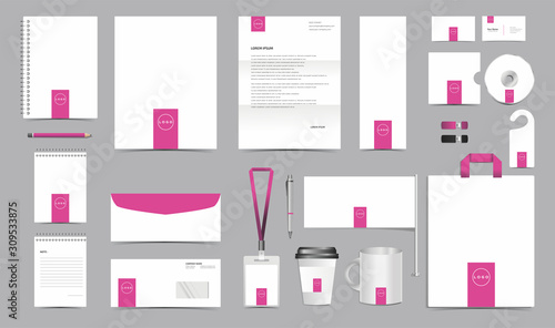 Corporate identity set branding template design kit. editable brand identity with abstract background color for Business Company and Finance Vector eps 10