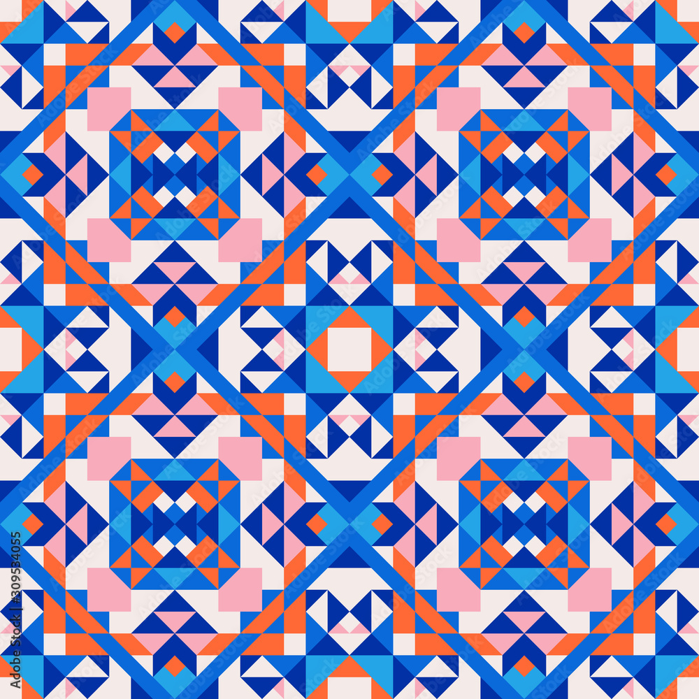 Vector seamless texture for tile. Geometric seamless pattern stock vector illustration. Blue abstract background. Vector seamless texture for tile. Geometric seamless pattern stock vector illustration. Blue abstract background.
