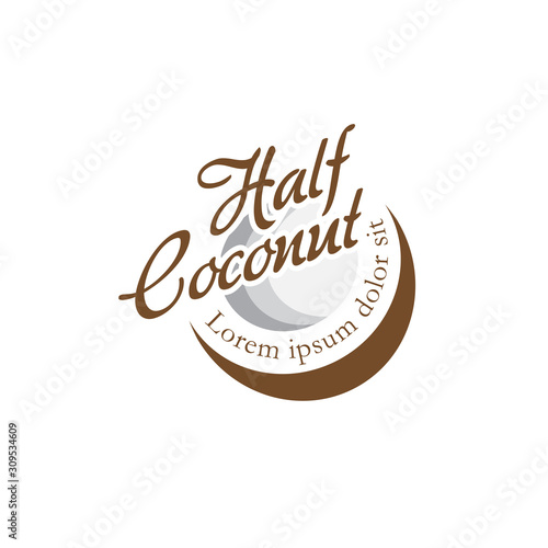 Elegant Logo design concept with Half Coconut idea