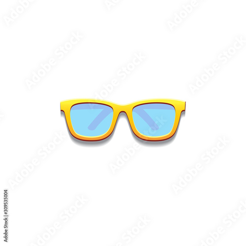 Realistic sun glasses from top view, vector illustration