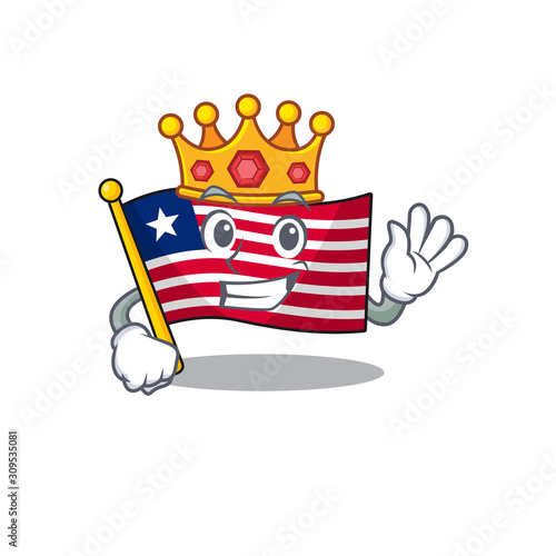Flag liberia Scroll A stylized of King on cartoon character design