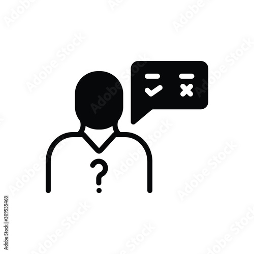 Black solid icon for opinion 
