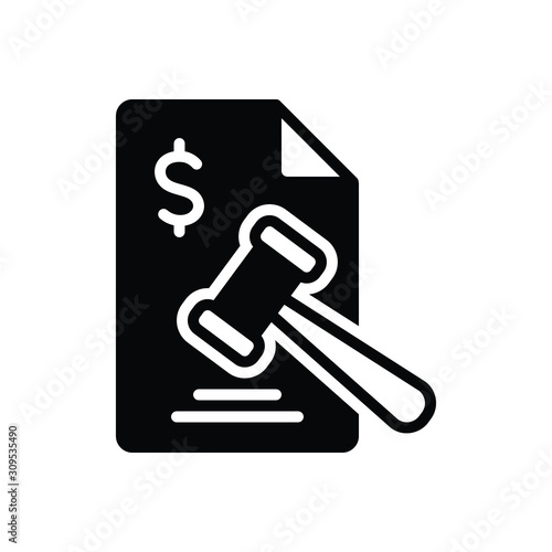 Black solid icon for penalty 