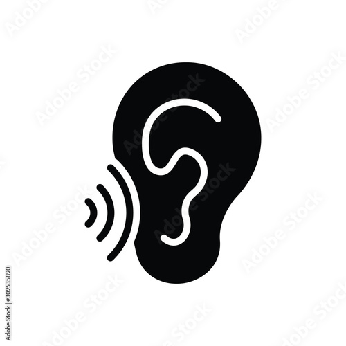 Black solid icon for whisper 