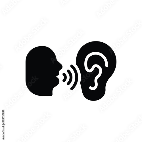 Black solid icon for whisper 