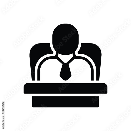 Black solid icon for ceo administrator 