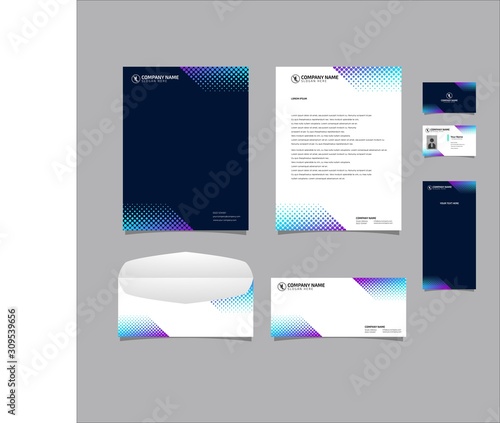 Corporate identity set branding template design kit. editable brand identity with abstract background color for Business Company and Finance Vector eps 10