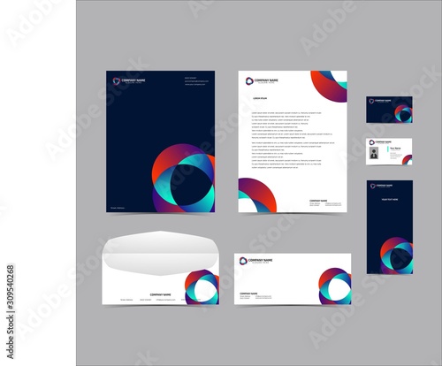 Corporate identity set branding template design kit. editable brand identity with abstract background color for Business Company and Finance Vector eps 10