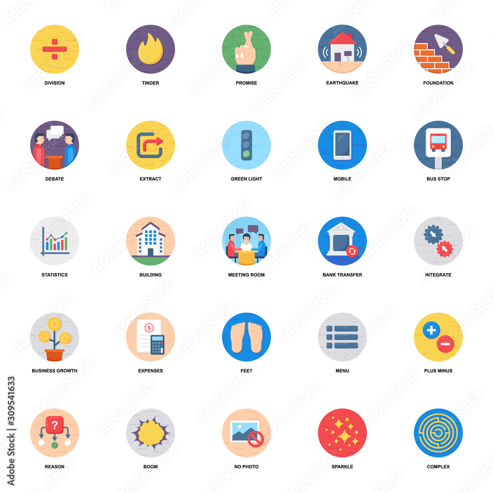 Management Flat Icons Vectors Pack Management Flat Icons Vectors Pack