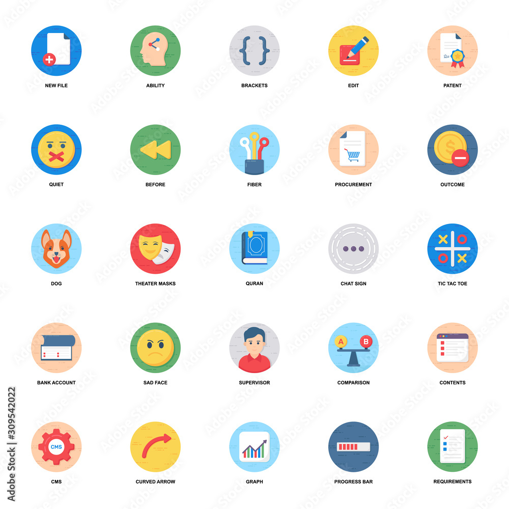 Web Content Flat Icons Pack Web Content Flat Icons Pack