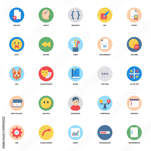 Web Content Flat Icons Pack 