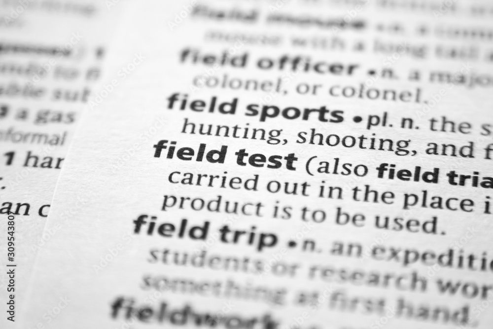 Word or phrase Field test in a dictionary. Word or phrase Field test in a dictionary.