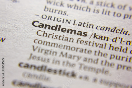 Photos Word or phrase Candlemas in a dictionary.