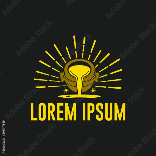 Metal Casting Logo Vector.