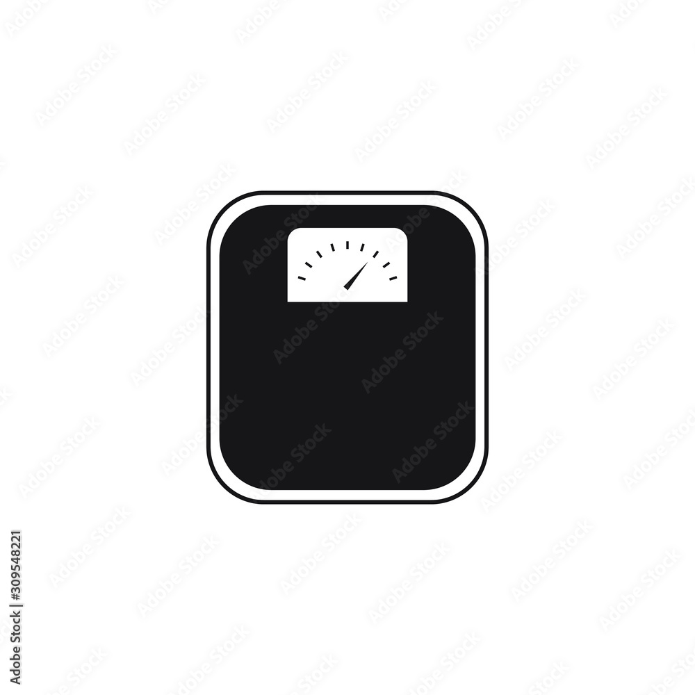 Weight Scale icon flat design. vector illustration